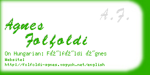 agnes folfoldi business card