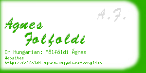 agnes folfoldi business card